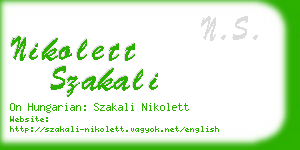 nikolett szakali business card